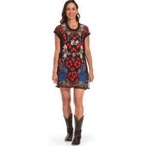 Johnny Was BIYA Black Teesha Tunic Dress NEW Med